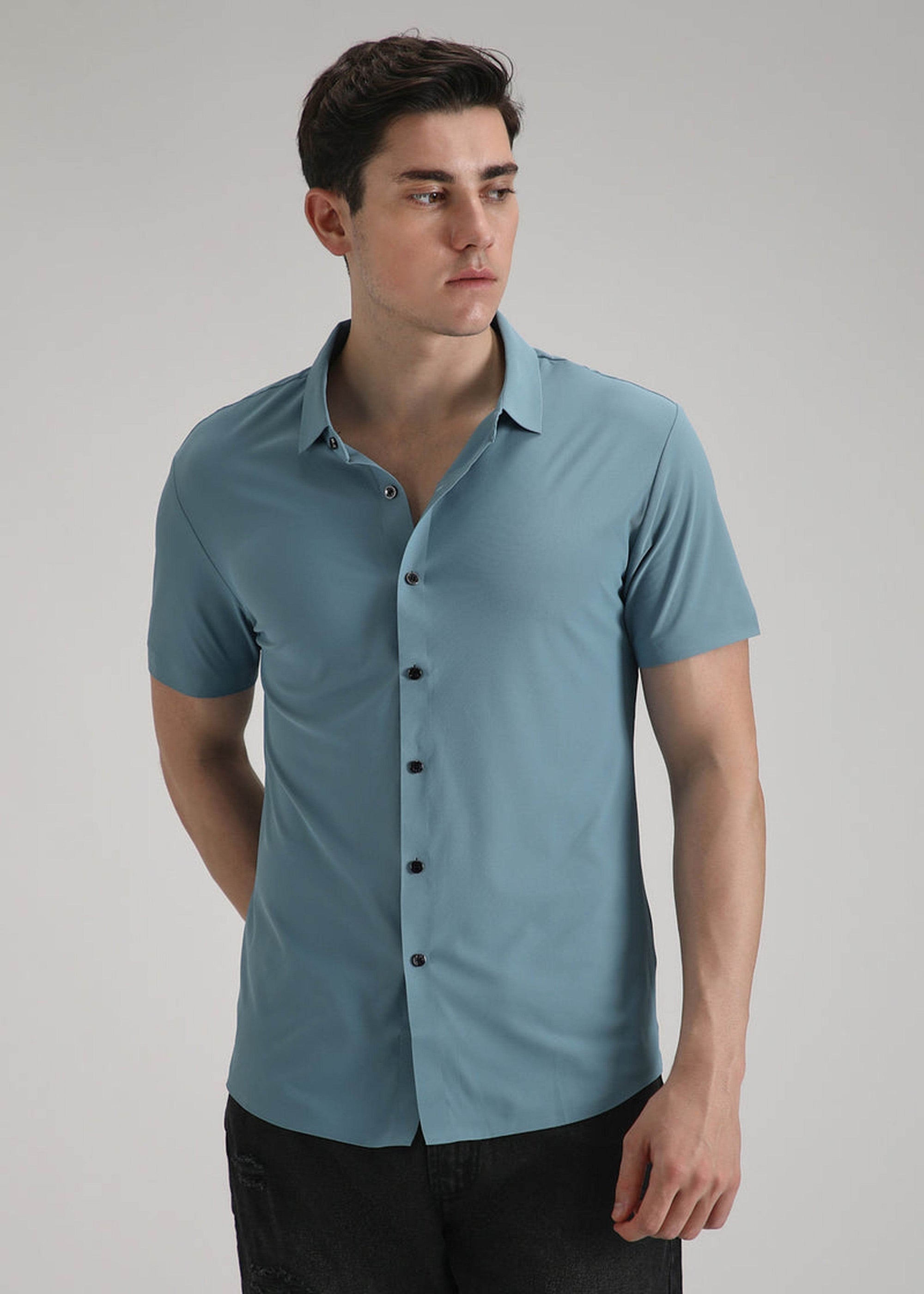 LIGHT BLUE STICHLESS SHIRT - HALCYONS