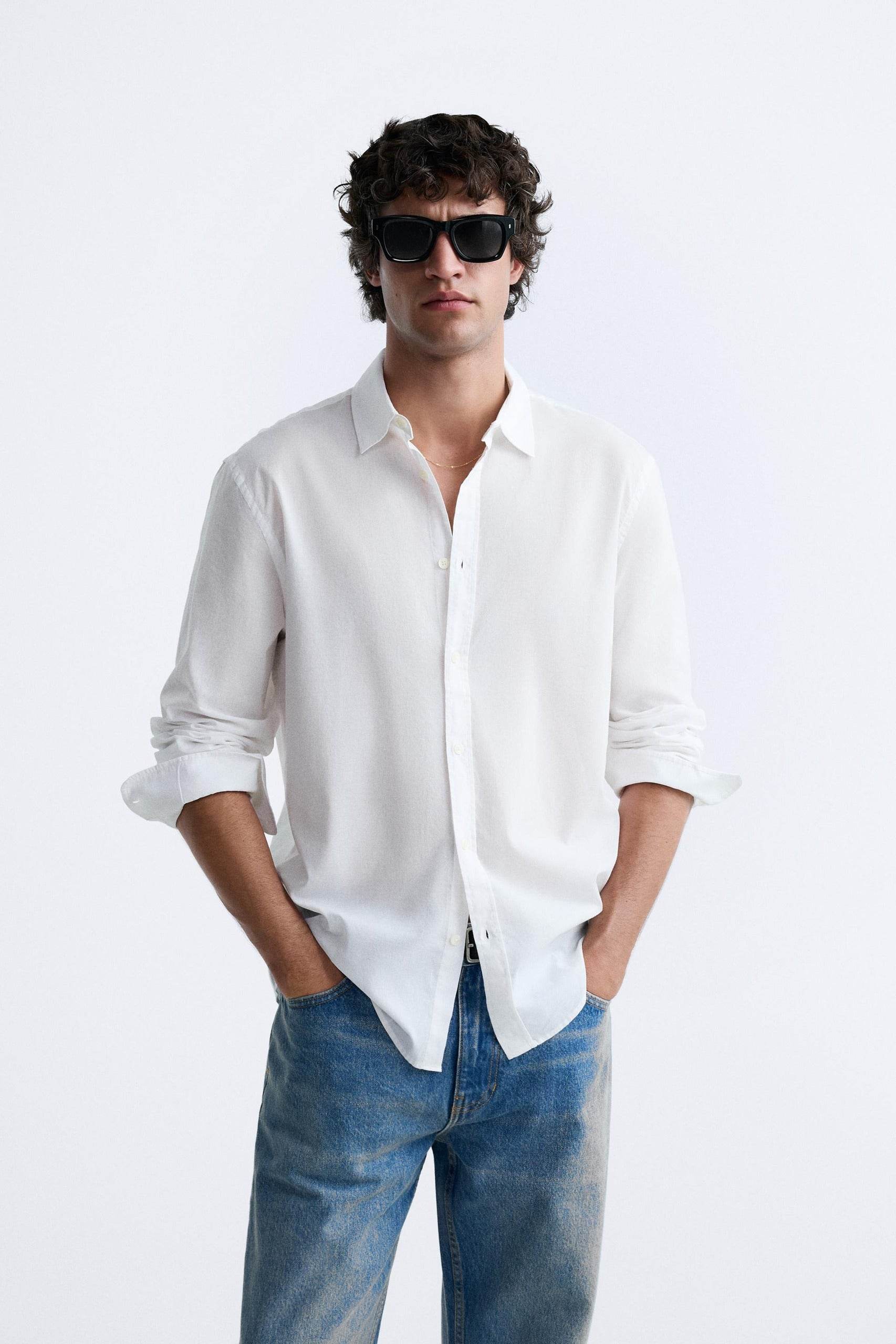 LINEN-COTTON SHIRT - HALCYONS